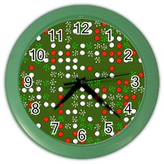 1960 s Christmas Background Color Wall Clock by Wegoenart