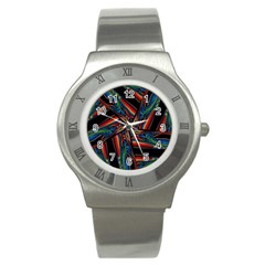 Abstract Art Pattern Stainless Steel Watch