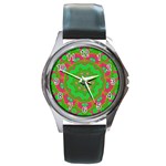 Abstract Art Abstract Background Pattern Round Metal Watch Front