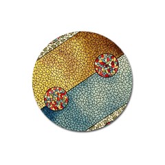 Background Cubism Circle Shape Magnet 3  (round) by Wegoenart