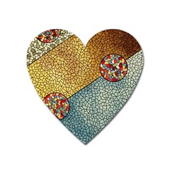 Background Cubism Circle Shape Heart Magnet by Wegoenart