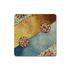 Background Cubism Circle Shape Square Magnet by Wegoenart