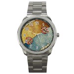 Background Cubism Circle Shape Sport Metal Watch Front