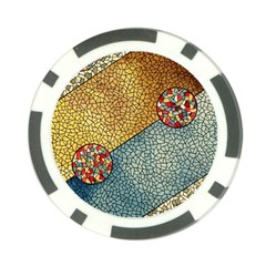 Background Cubism Circle Shape Poker Chip Card Guard by Wegoenart