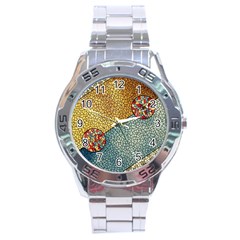 Background Cubism Circle Shape Stainless Steel Analogue Watch by Wegoenart