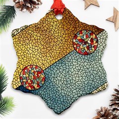 Background Cubism Circle Shape Snowflake Ornament (two Sides) by Wegoenart