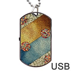 Background Cubism Circle Shape Dog Tag Usb Flash (one Side) by Wegoenart