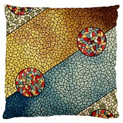 Background Cubism Circle Shape Large Cushion Case (one Side) by Wegoenart