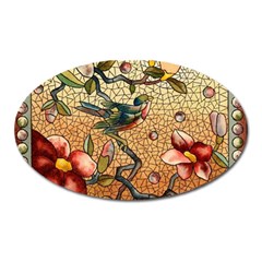 Flower Cubism Mosaic Vintage Oval Magnet by Wegoenart