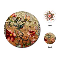 Flower Cubism Mosaic Vintage Playing Cards (round) by Wegoenart