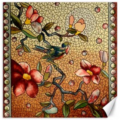 Flower Cubism Mosaic Vintage Canvas 16  X 16  by Wegoenart