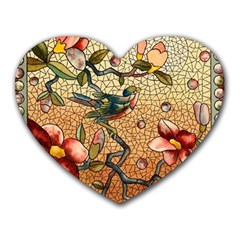 Flower Cubism Mosaic Vintage Heart Mousepads by Wegoenart