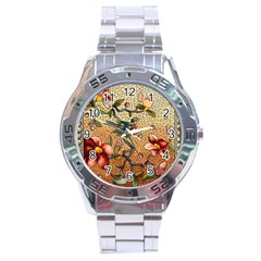 Flower Cubism Mosaic Vintage Stainless Steel Analogue Watch by Wegoenart