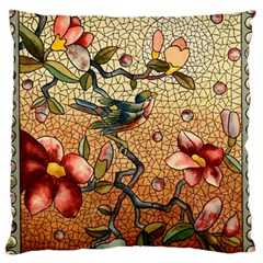 Flower Cubism Mosaic Vintage Large Cushion Case (one Side) by Wegoenart