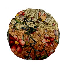 Flower Cubism Mosaic Vintage Standard 15  Premium Round Cushions by Wegoenart