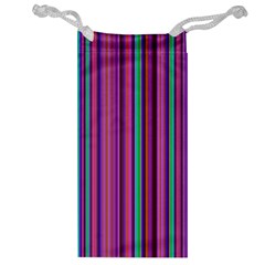 Stripes Wallpaper Texture Jewelry Bag by Wegoenart