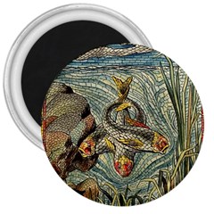 Fish Underwater Cubism Mosaic 3  Magnets by Wegoenart