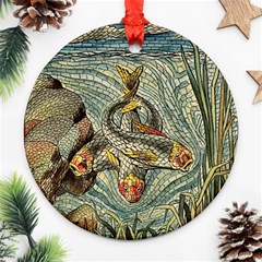 Fish Underwater Cubism Mosaic Ornament (round) by Wegoenart