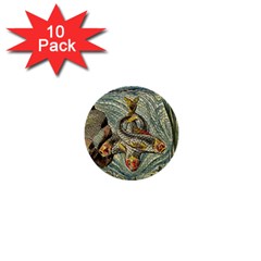 Fish Underwater Cubism Mosaic 1  Mini Buttons (10 Pack) 