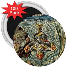 Fish Underwater Cubism Mosaic 3  Magnets (100 Pack) by Wegoenart