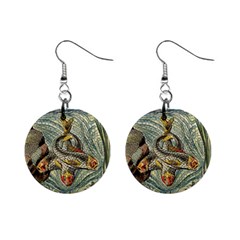 Fish Underwater Cubism Mosaic Mini Button Earrings by Wegoenart