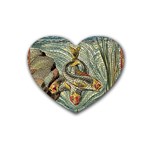 Fish Underwater Cubism Mosaic Rubber Coaster (Heart)  Front