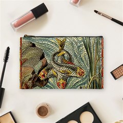 Fish Underwater Cubism Mosaic Cosmetic Bag (medium) by Wegoenart