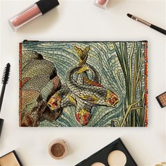 Fish Underwater Cubism Mosaic Cosmetic Bag (large) by Wegoenart