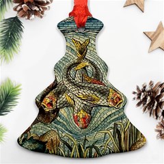 Fish Underwater Cubism Mosaic Ornament (christmas Tree)  by Wegoenart