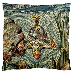 Fish Underwater Cubism Mosaic Large Cushion Case (one Side) by Wegoenart