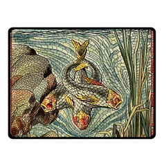 Fish Underwater Cubism Mosaic Double Sided Fleece Blanket (small) 