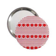 Fairisle Pattern Background Red 2 25  Handbag Mirrors by Wegoenart