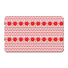 Fairisle Pattern Background Red Magnet (rectangular) by Wegoenart