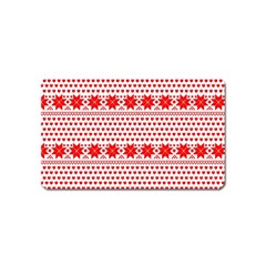 Fairisle Pattern Background Red Magnet (name Card) by Wegoenart