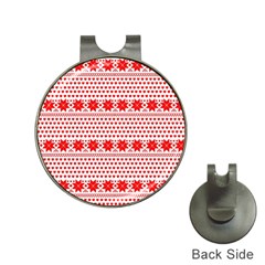 Fairisle Pattern Background Red Hat Clips With Golf Markers by Wegoenart