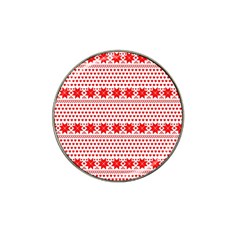 Fairisle Pattern Background Red Hat Clip Ball Marker (4 Pack) by Wegoenart