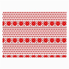 Fairisle Pattern Background Red Large Glasses Cloth by Wegoenart