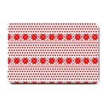 Fairisle Pattern Background Red Small Doormat  24 x16  Door Mat