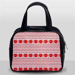 Fairisle Pattern Background Red Classic Handbag (two Sides) by Wegoenart