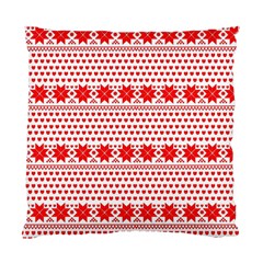 Fairisle Pattern Background Red Standard Cushion Case (two Sides) by Wegoenart