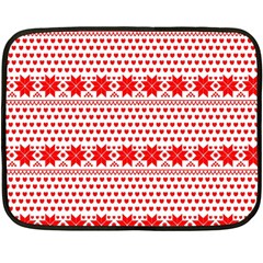 Fairisle Pattern Background Red Fleece Blanket (mini) by Wegoenart