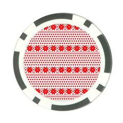 Fairisle Pattern Background Red Poker Chip Card Guard (10 Pack) by Wegoenart