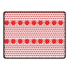 Fairisle Pattern Background Red Fleece Blanket (small) by Wegoenart