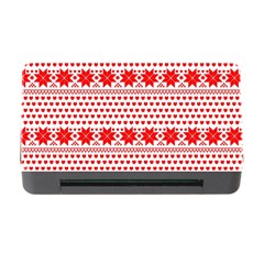 Fairisle Pattern Background Red Memory Card Reader With Cf by Wegoenart