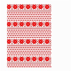 Fairisle Pattern Background Red Small Garden Flag (two Sides) by Wegoenart