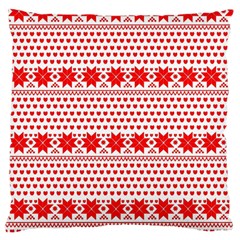 Fairisle Pattern Background Red Large Cushion Case (one Side) by Wegoenart