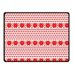 Fairisle Pattern Background Red Double Sided Fleece Blanket (small)  by Wegoenart