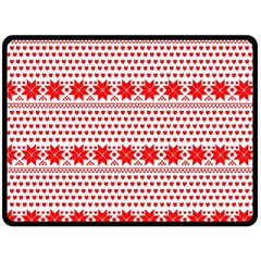 Fairisle Pattern Background Red Double Sided Fleece Blanket (large)  by Wegoenart