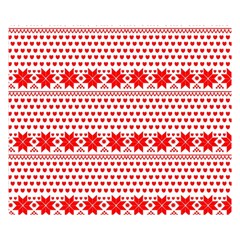 Fairisle Pattern Background Red Double Sided Flano Blanket (small)  by Wegoenart