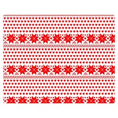 Fairisle Pattern Background Red Double Sided Flano Blanket (medium)  by Wegoenart